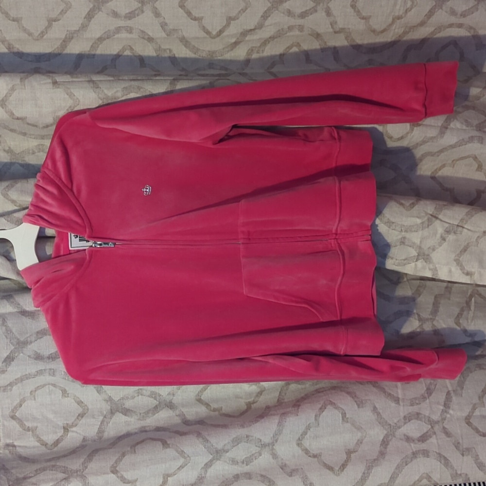 Women's/juniors Juicy Couture pink zip hoodie size XL.